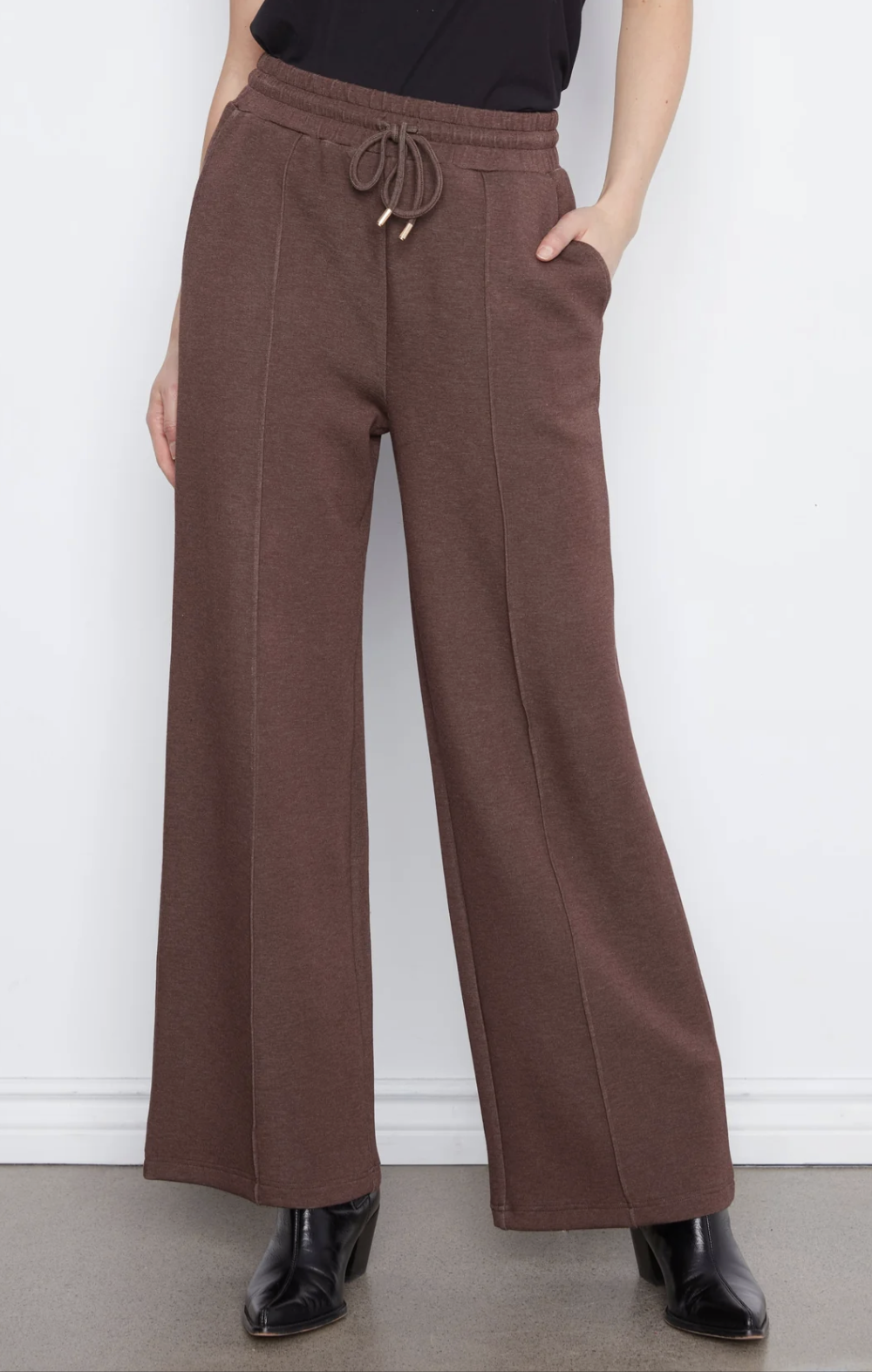 Wide Leg Pin Tuck Pants With Elasticated Waist C5818