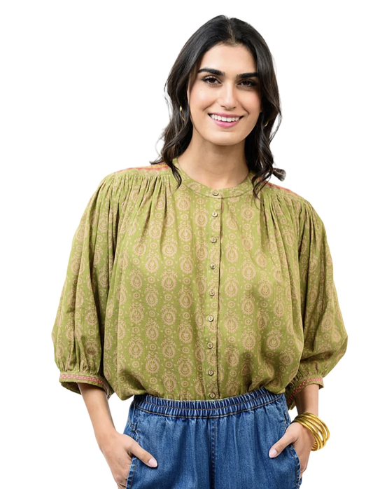 Yoke Embroidered Top 621637