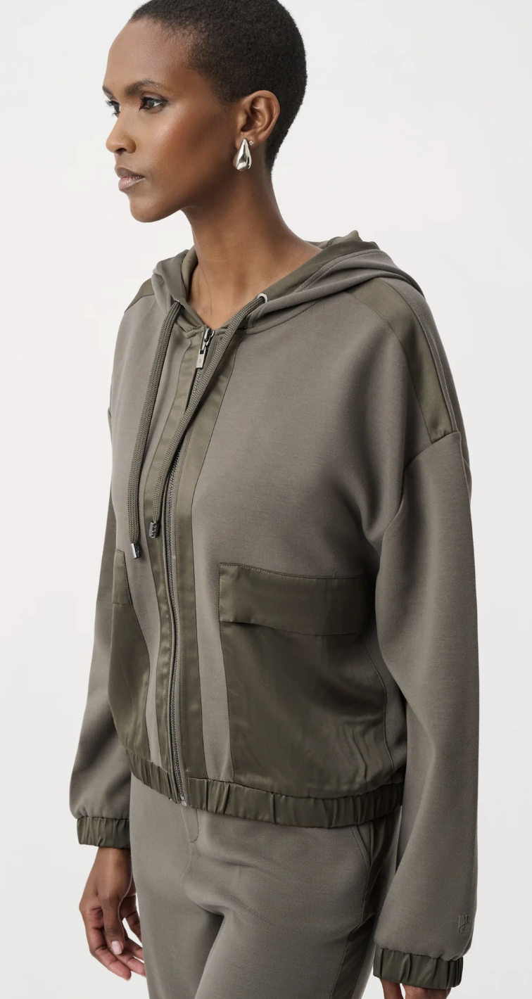 Satin Trim Boxy Jacket 263624