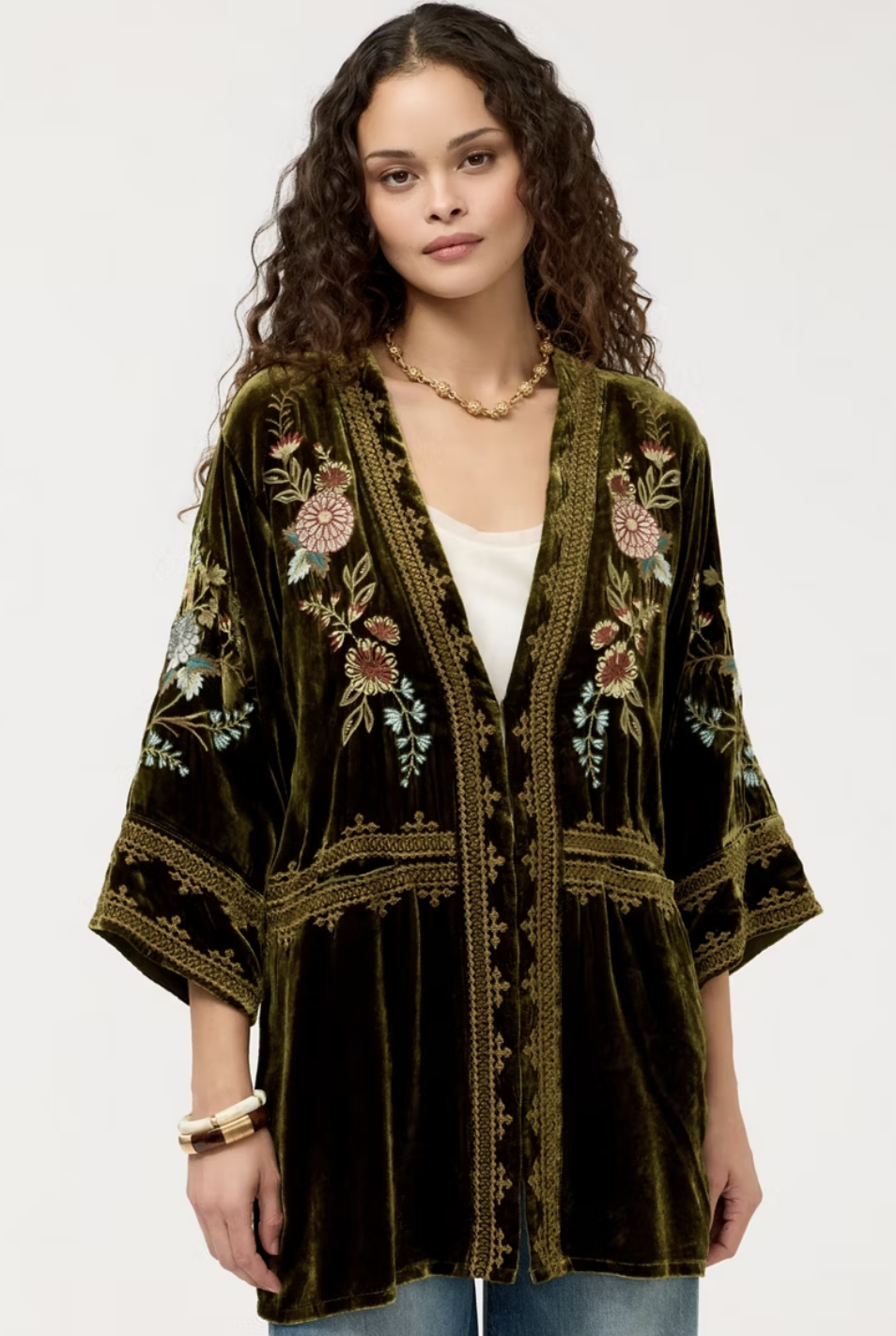 Wide Hem Kimono-Zinari J45826-8