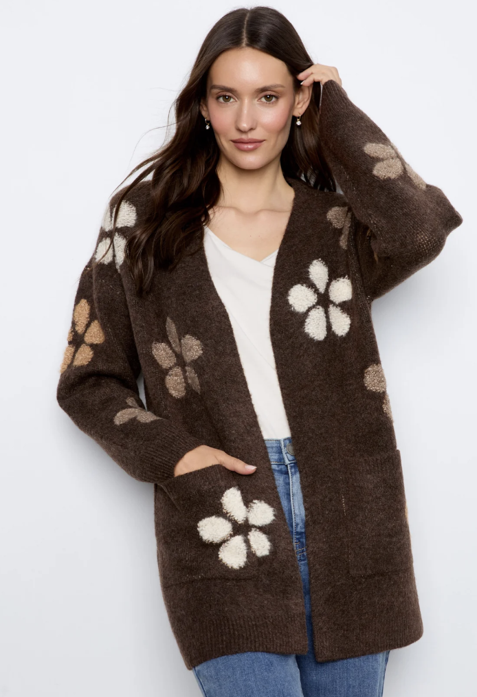 Flower Boucle Long Sleeve Cardigan C2029
