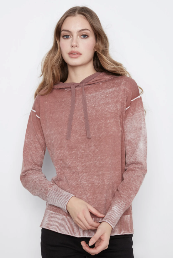 Long Sleeve Reverse Printed Hoodie Sweater C2616RP