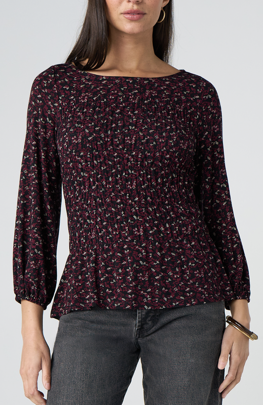 3/4 Slv Smocked Knit LM8L61PK1P04