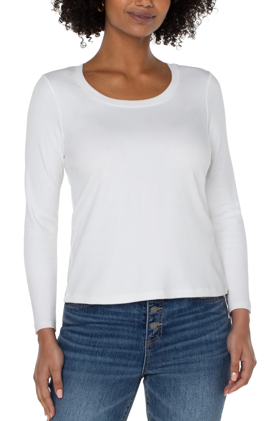 Long Sleeve Scoop Neck Knit Top LM8J01KB01