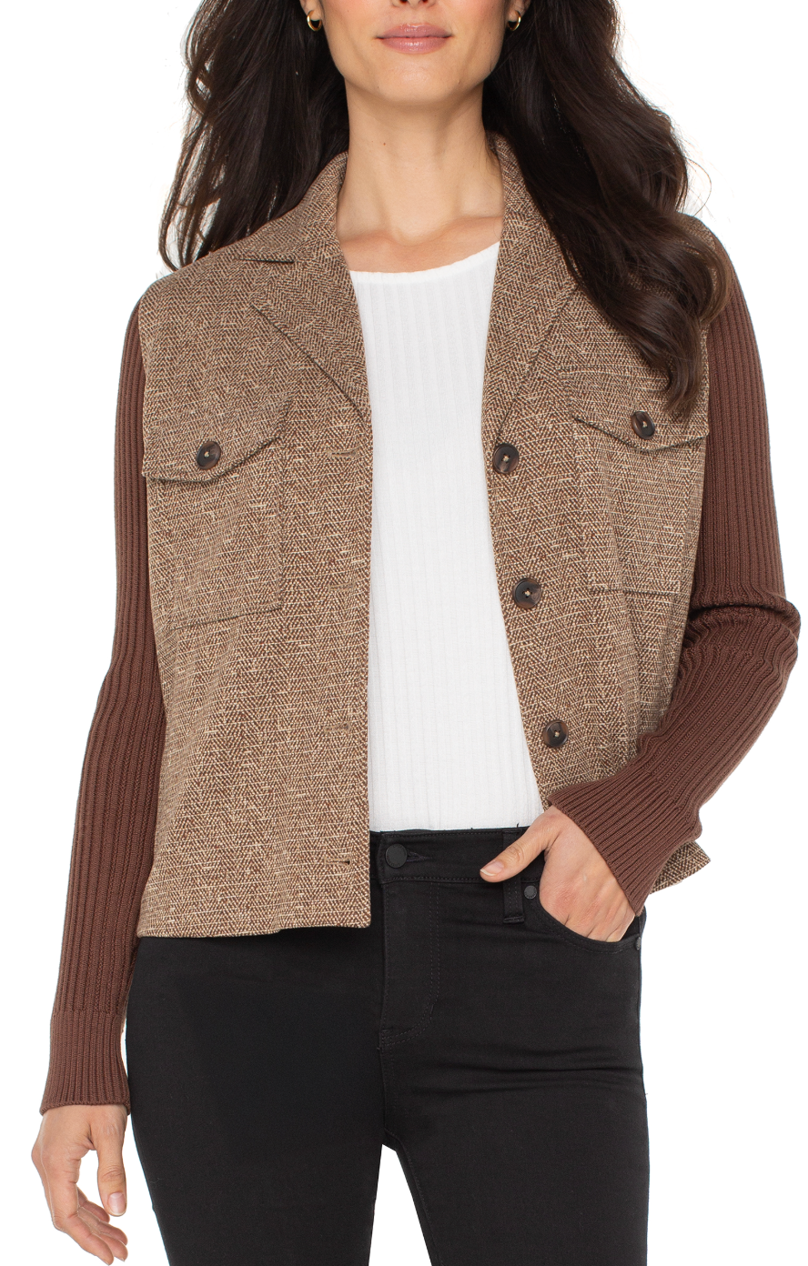 Shacket W/Sweater Sleeves LM1C29TL10