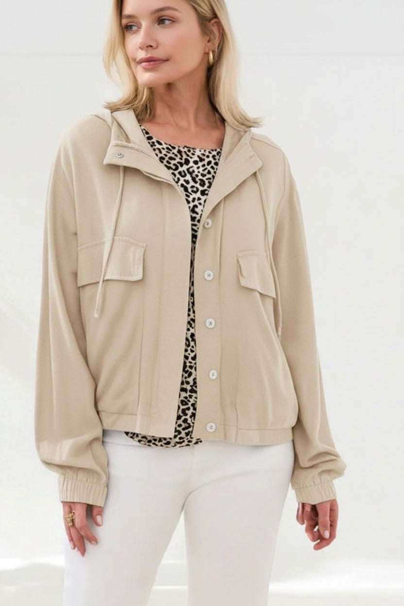 Button Front Jacket W/Hood 3080O
