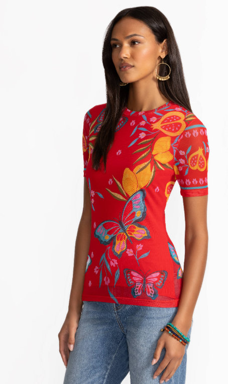 Eleanor Short Sleeve Mesh Tee-Ekaterina L17625-4