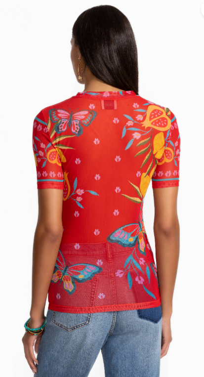Eleanor Short Sleeve Mesh Tee-Ekaterina L17625-4