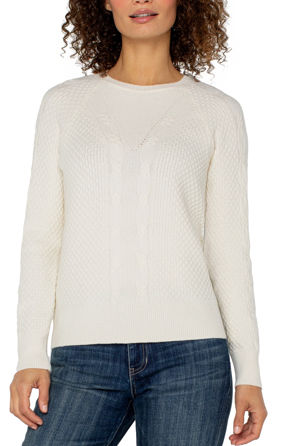 Long Sleeve Crew Neck Raglan Sweater LM8H83SR04C