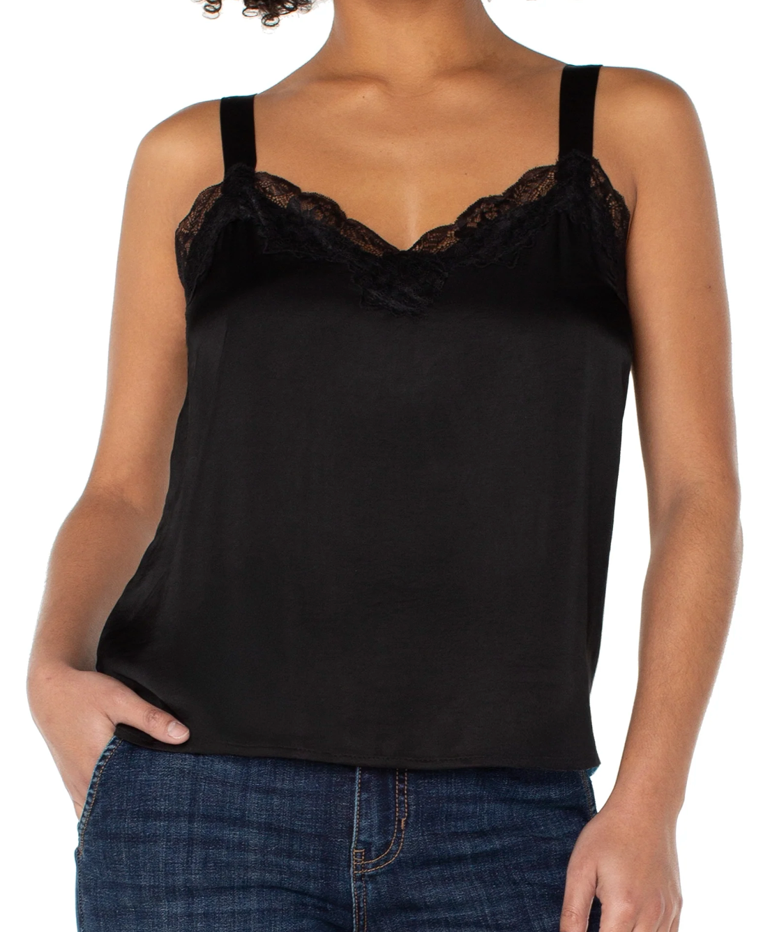 Woven Tank W/Lace Trim LM8J21PS6C