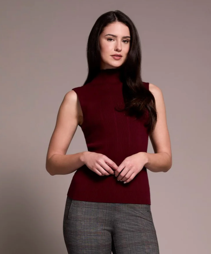 Sleeveless Mock Neck Top 1561O