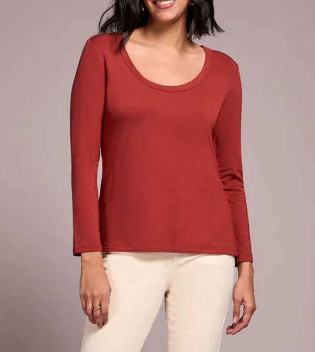 Scoop Neck Knit Top W/Side Slits 5895O