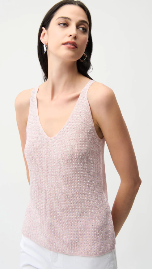 Metallic Knitted Camisole W/Rhinestones T 252915