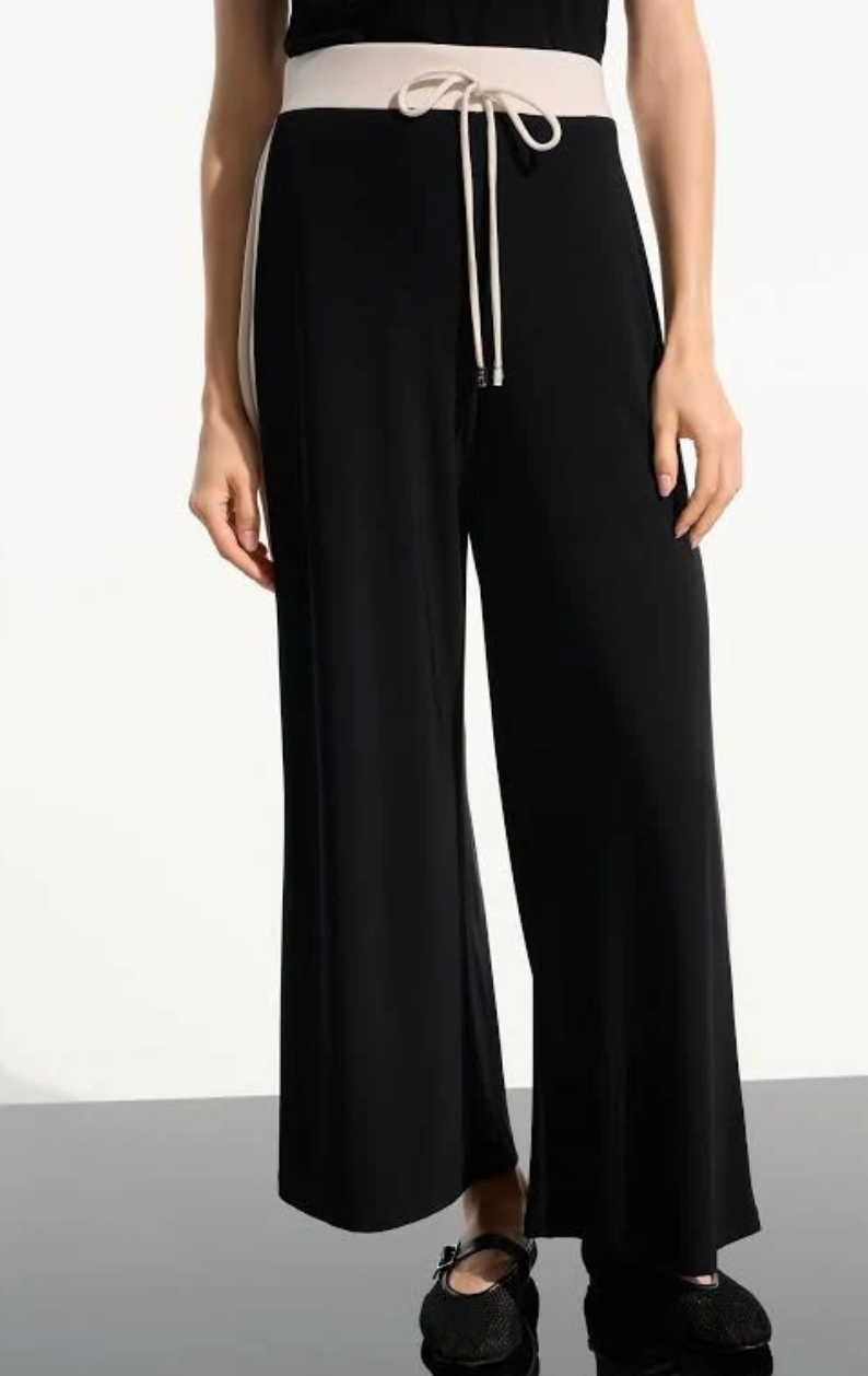 Silky Knit Color Block Wide Leg Pant 261612