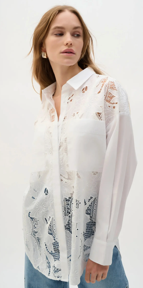 Cotton Lace Boxt Blouse W/Embroidery 262952