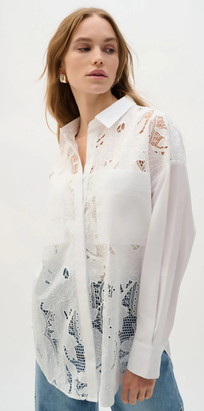 Cotton Lace Boxt Blouse W/Embroidery 262952