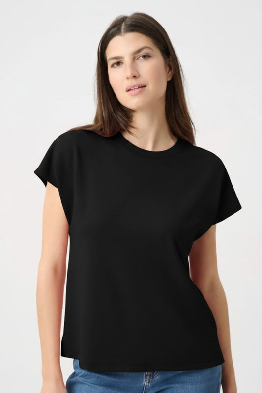 Scuba Jersey Crew Neck Boxy Top 263636