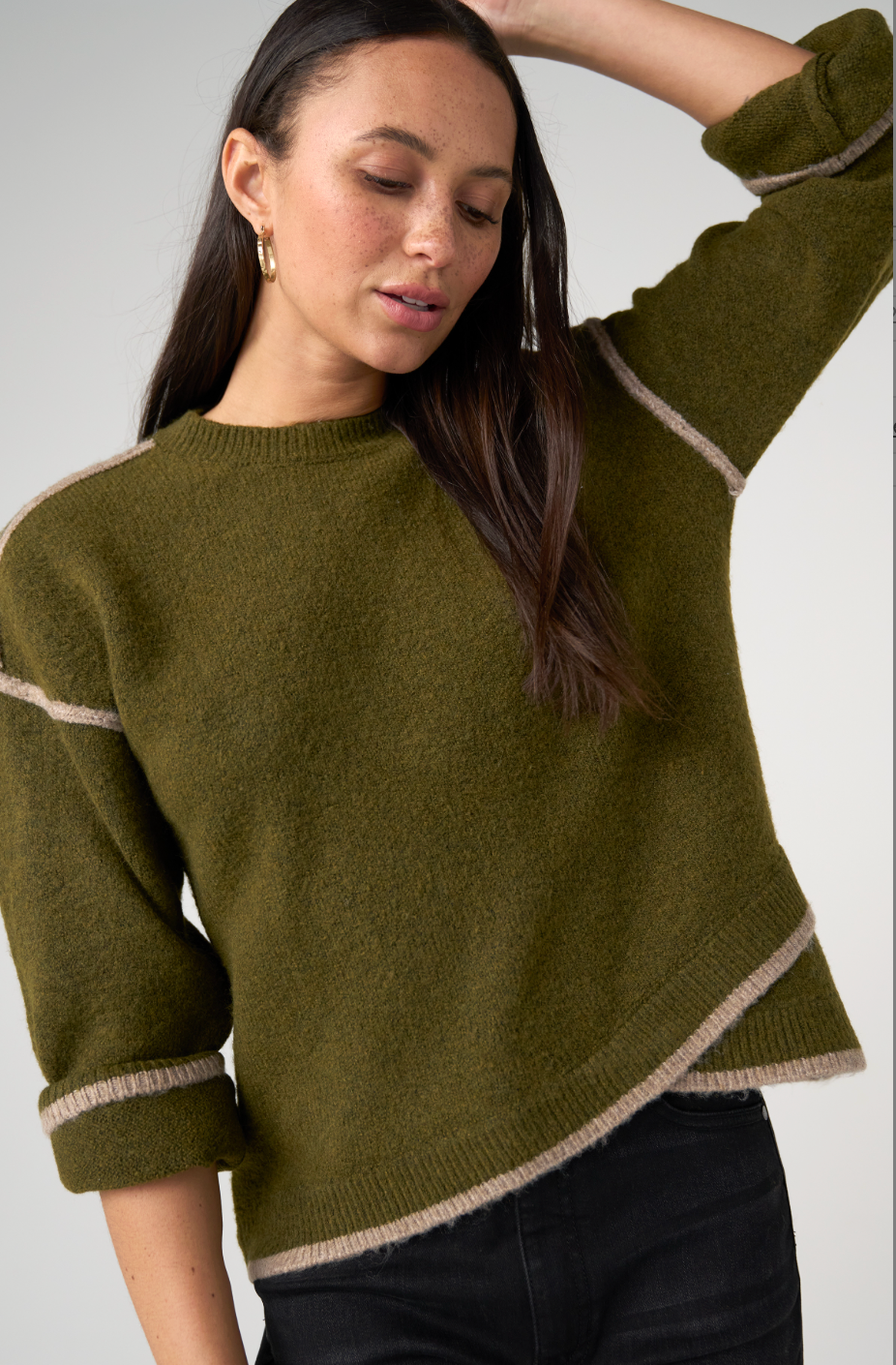 Long Slv Crewneck Sweater LM8M13SE12