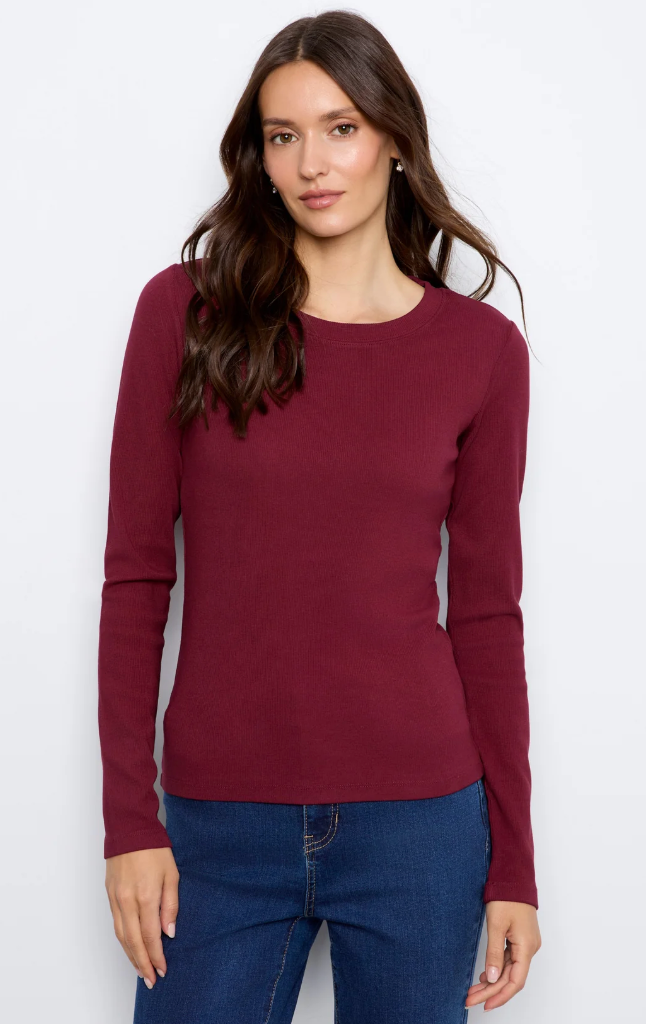 Tencel Rib Long Sleeve Crew Neck Top C1448PK(2)