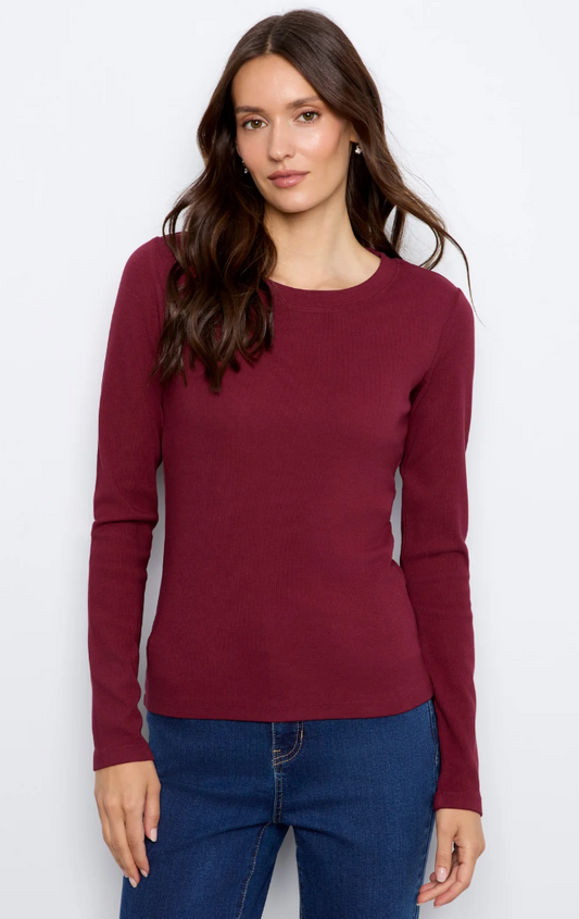 Tencel Rib Long Sleeve Crew Neck Top C1448PK(2)