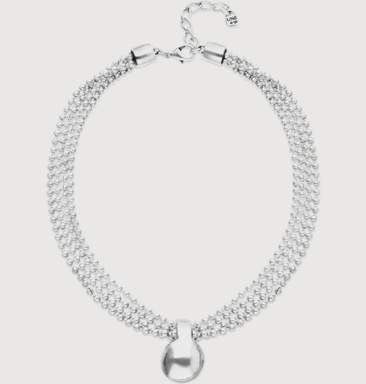 Gravity Silver Necklace COL2051MTL