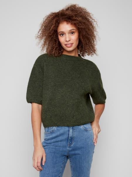 Elbow Sleeve Balloon Shape Sweater C2858