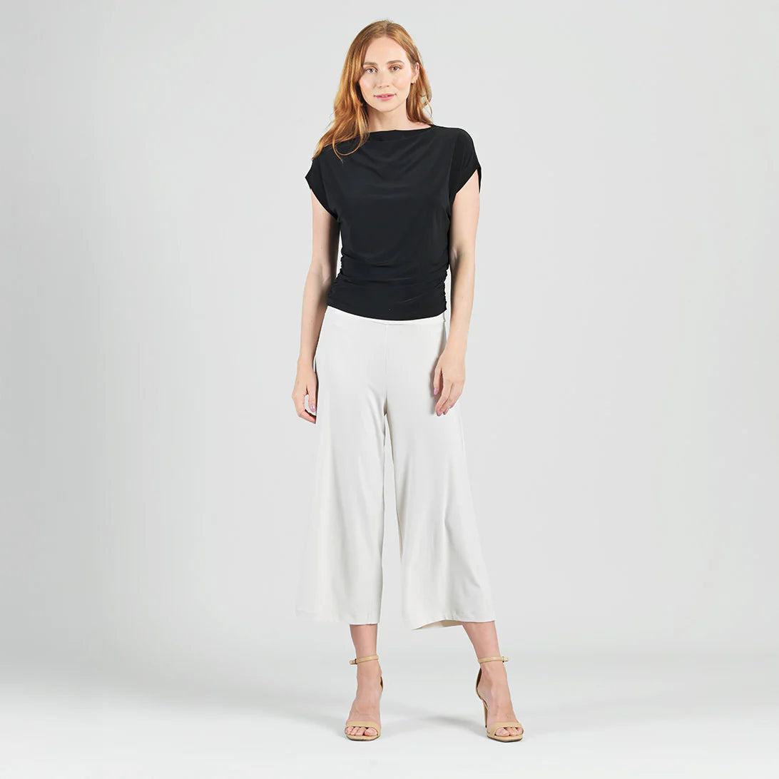 Soft Knit Short Sleeve Boat Neck Top T224