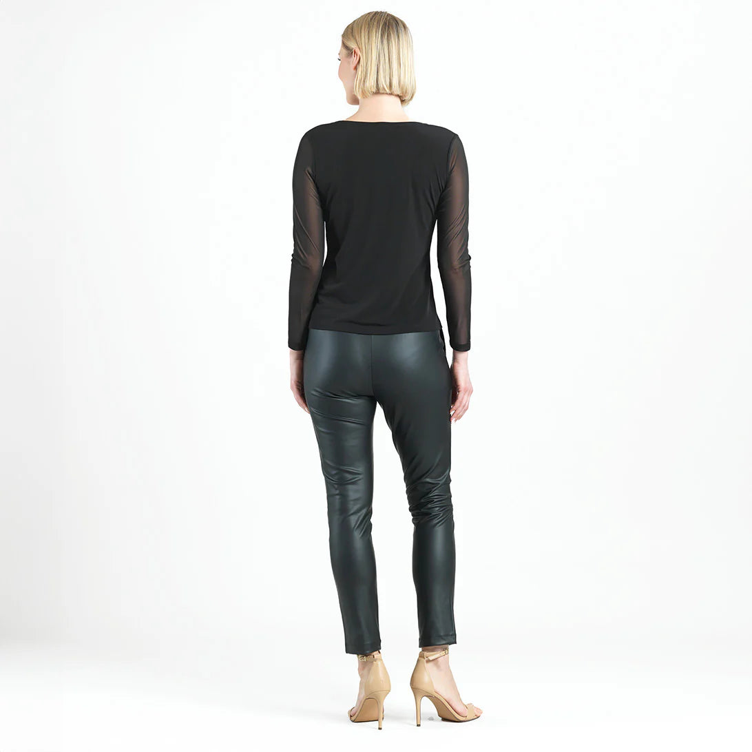 Mesh Sleeve Soft Knit Top T77M