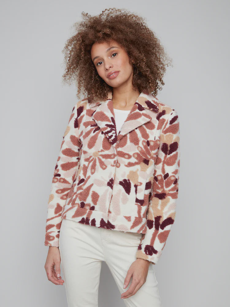 Sherpa Flocked Fleece Short Jacket C6334
