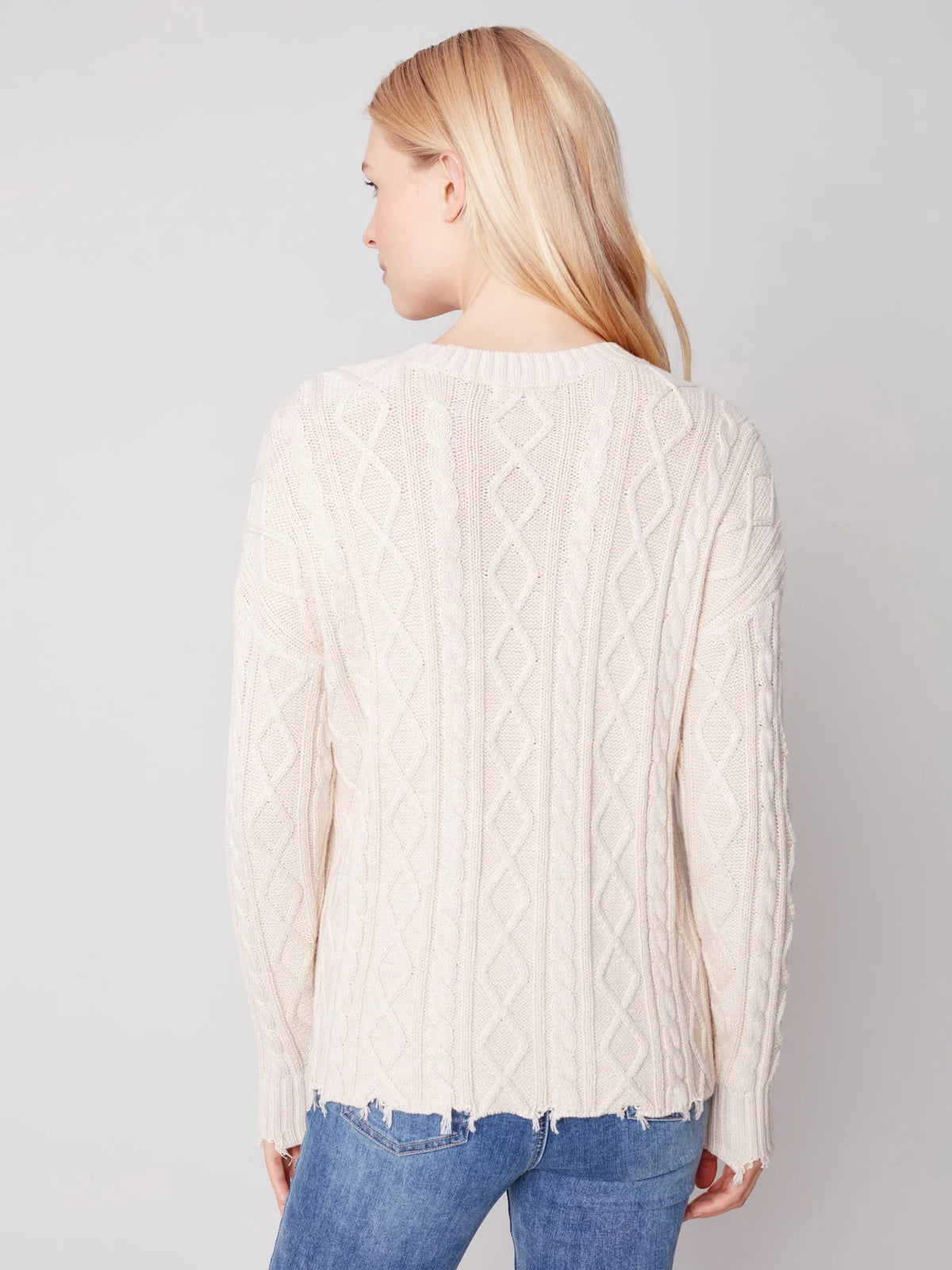 Cotton Blend Cable Sweater