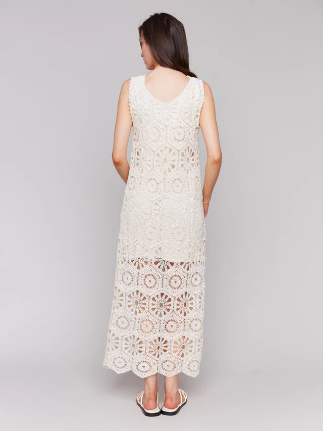 Crochet Sleeveless Maxi Dress C3203