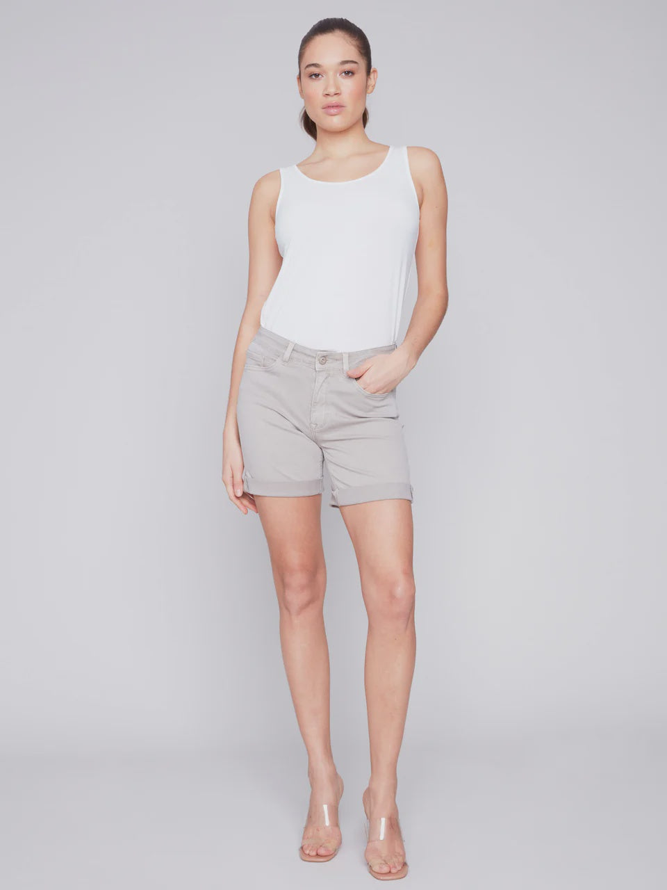 Twill Short With Roll Up Hem