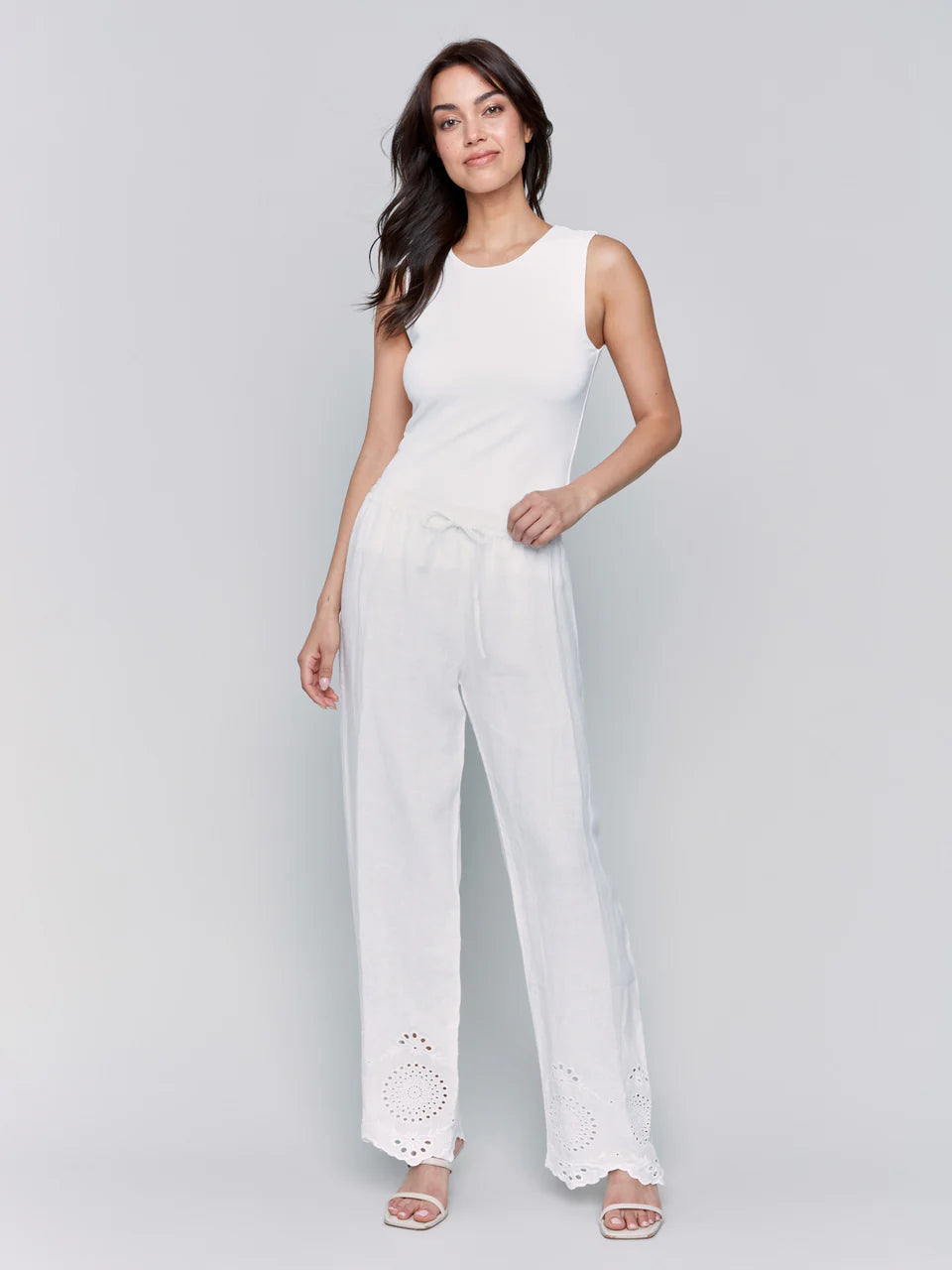Pull On Linen Pant W/Patch Pockets C5599