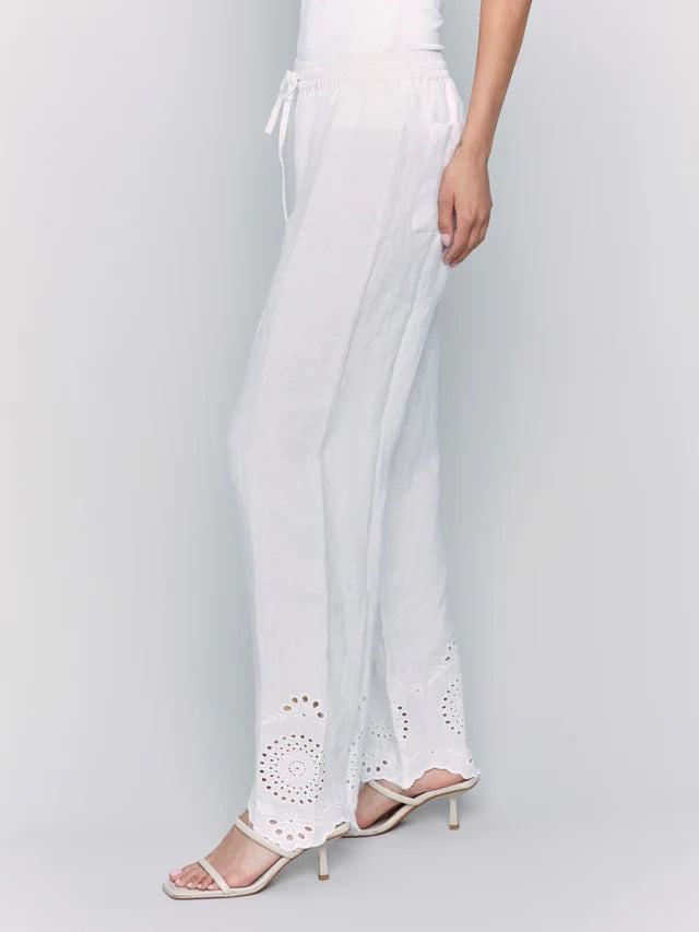 Pull On Linen Pant W/Patch Pockets C5599