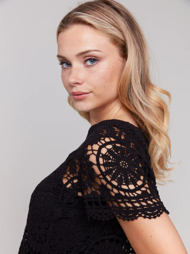 Short Sleeve Crochet Bolero C4584