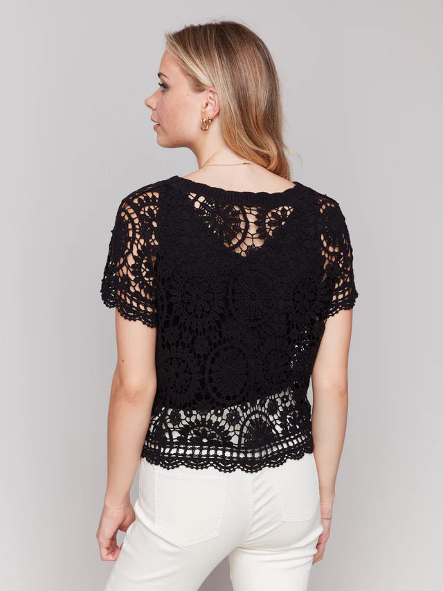 Short Sleeve Crochet Bolero C4584
