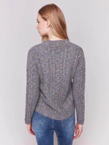 Speckled Yarn Cable Sweater