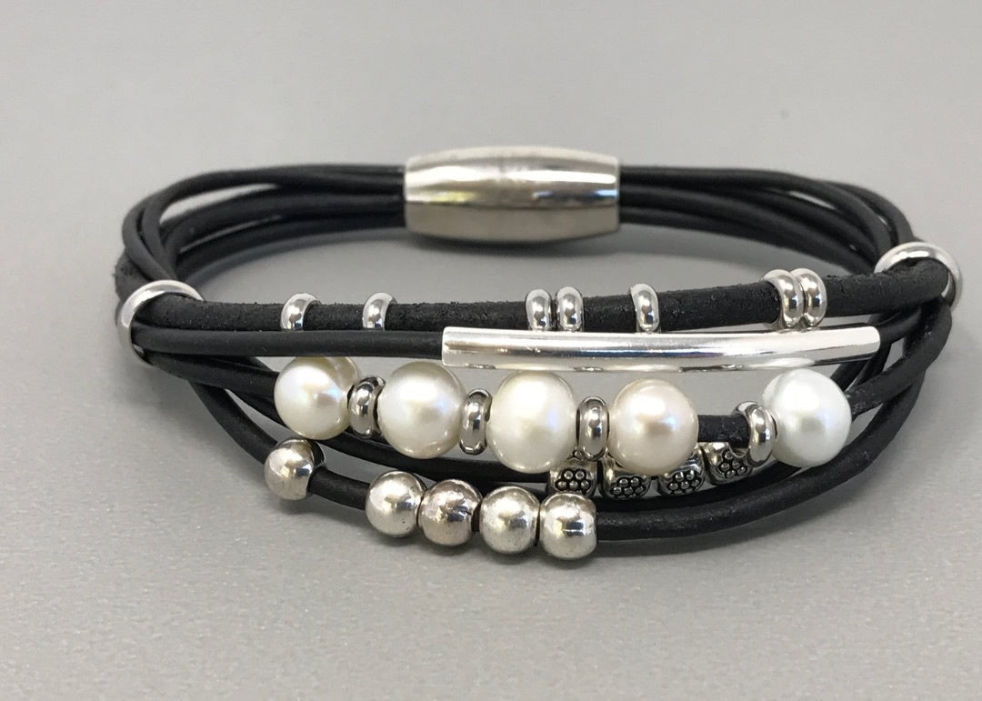multi strand bracelet with magnet closure