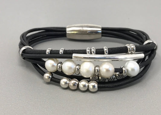 multi strand bracelet with magnet closure