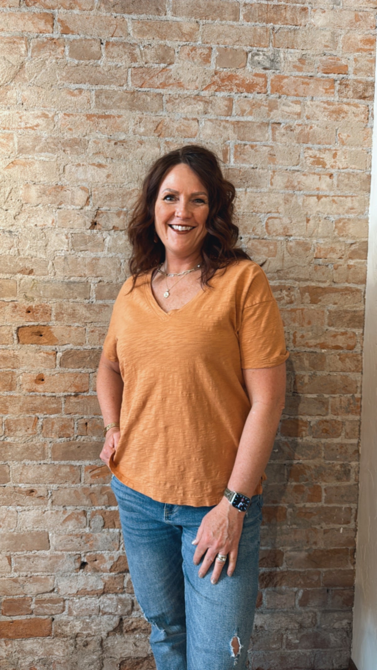 S/S V-Neck Boxy Tee 41F-A2157