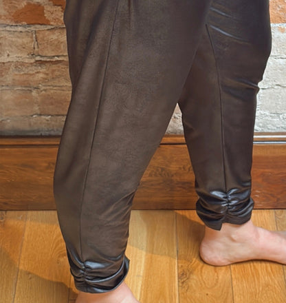 Ruched Pleather Jogger P507-PL