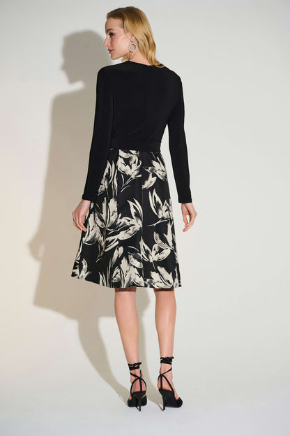 Jacquard Floral Fit And Flare Dress 253720