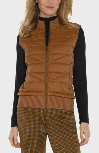 Quilted Front Full Zip Sweater Vest