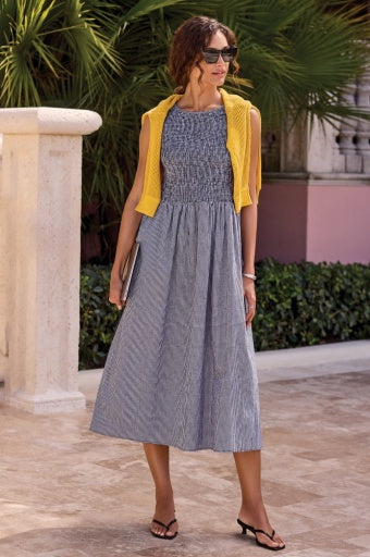 Sleeveless Dress with Top Ruching Detail 3042O