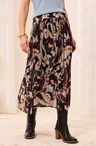 Flowy Plisse Printed Skirt 5997O-4679