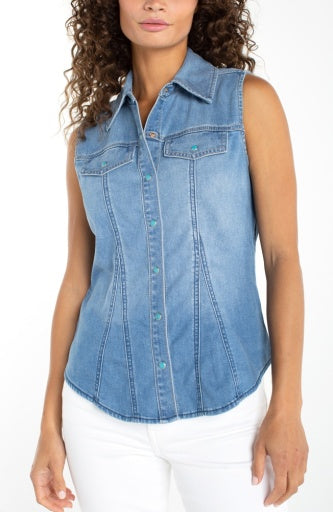 Sleeveless Slim Shirt LM8L07TLF