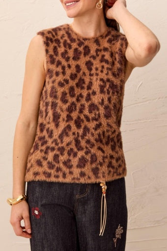 Crew Neck Jacq Sweater Ves 6333O-5618