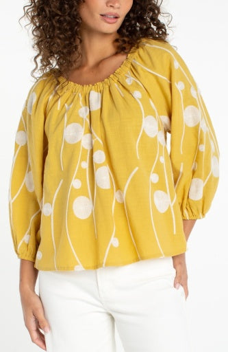 3/4 Sleeve Woven Top LM8G36WV97
