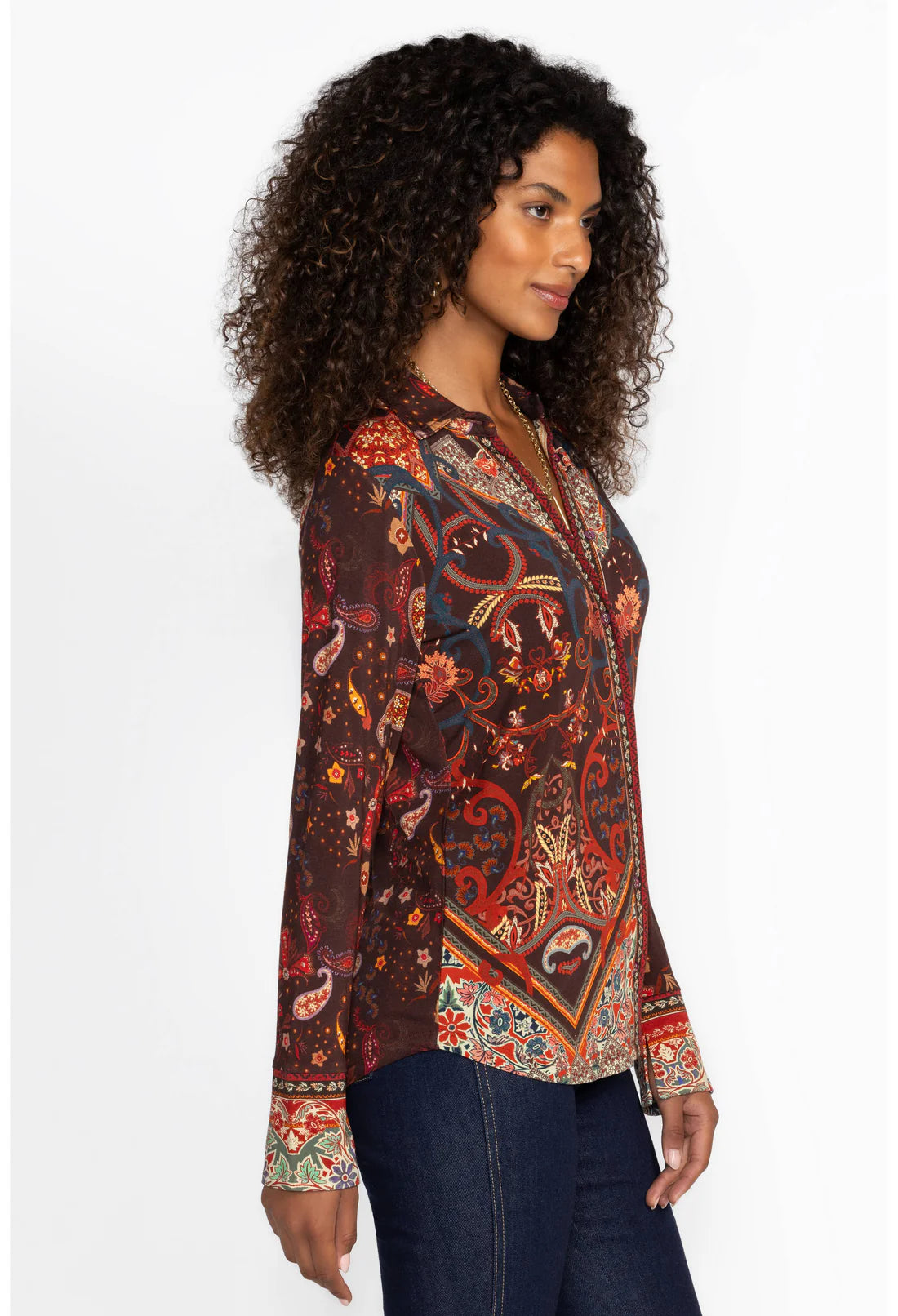 The Janie Favorite Button Front Shirt-Clarisa