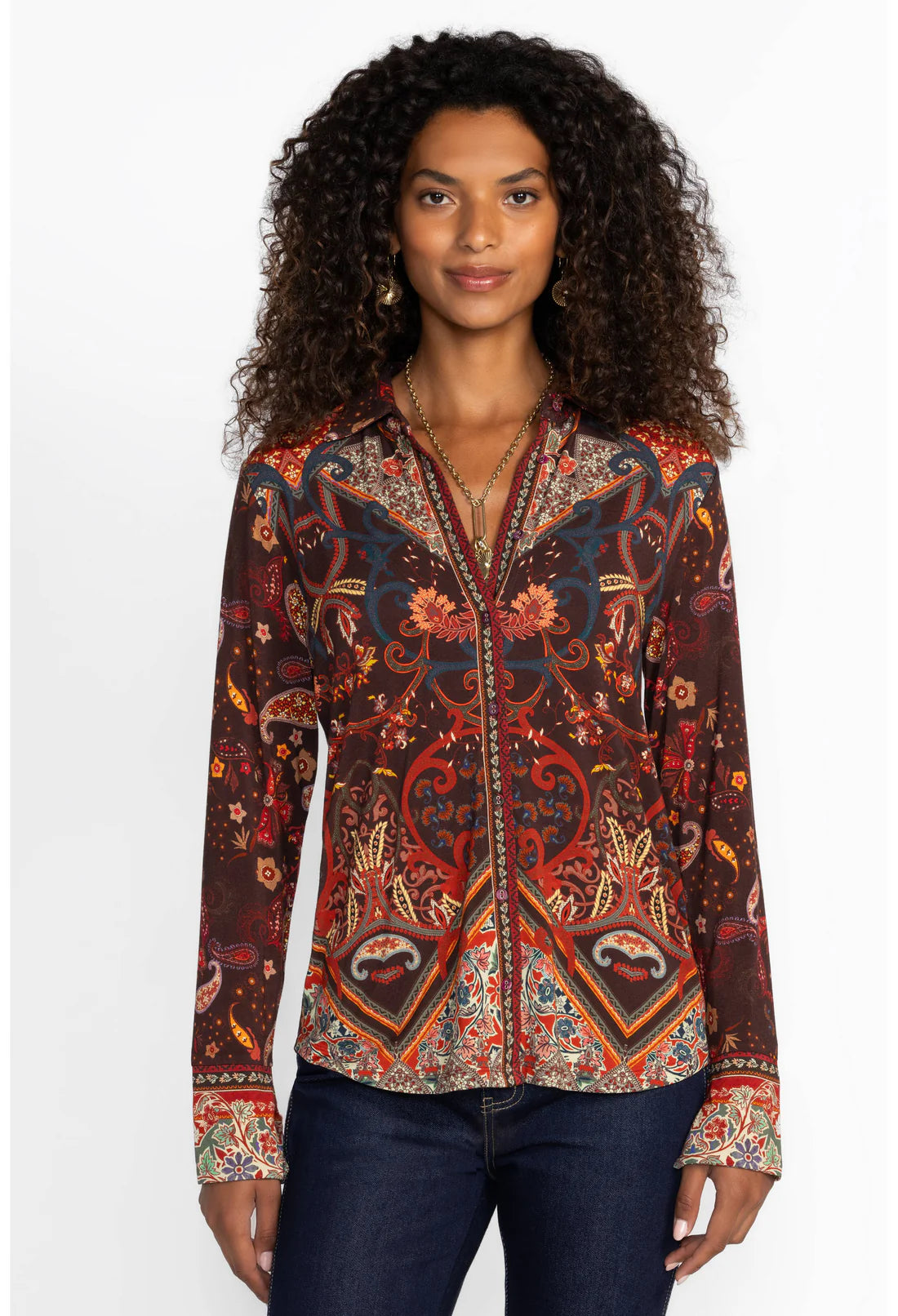 The Janie Favorite Button Front Shirt-Clarisa